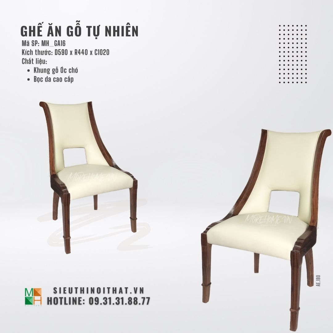  Ghế ăn gỗ tự nhiên MH - GA16